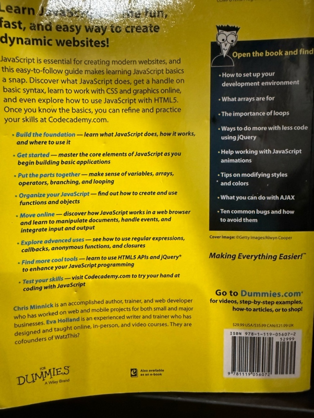 Coding with JavaScript For Dummies - Yellow/Black - Picture 3 of 3